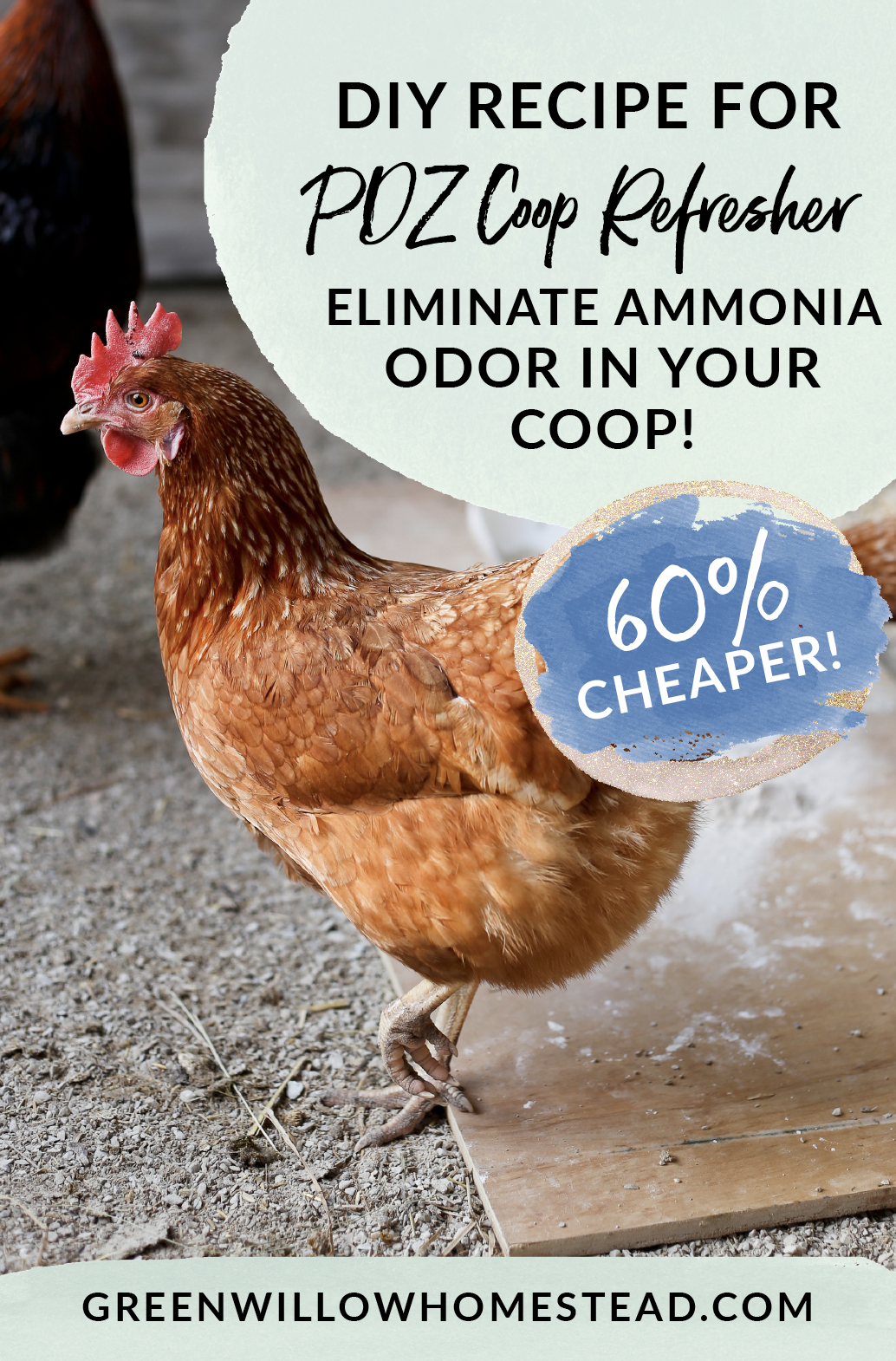 Chicken Coop Deodorizer Recipe to get rid of ammonia odor