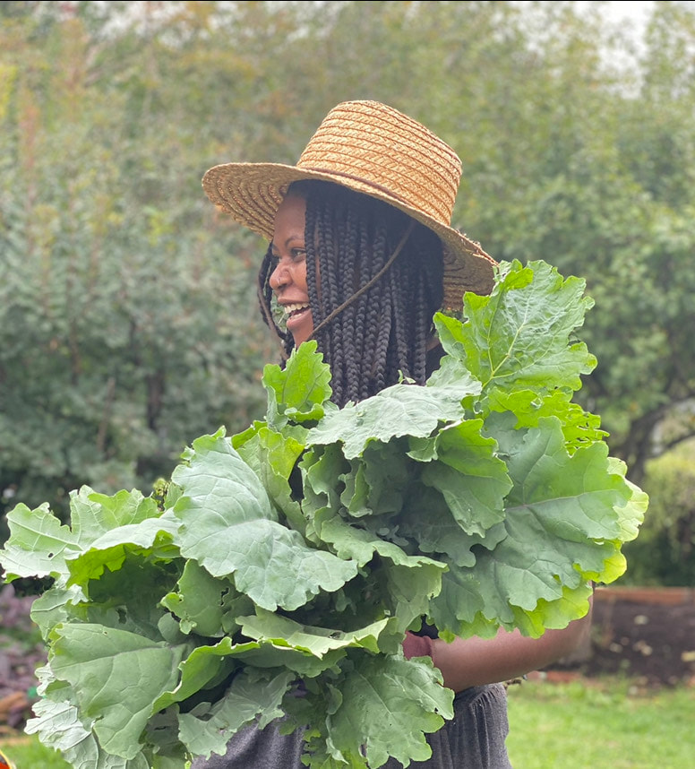 Black female farmer Ashanti Williams of Blackyard Farm Cooperative