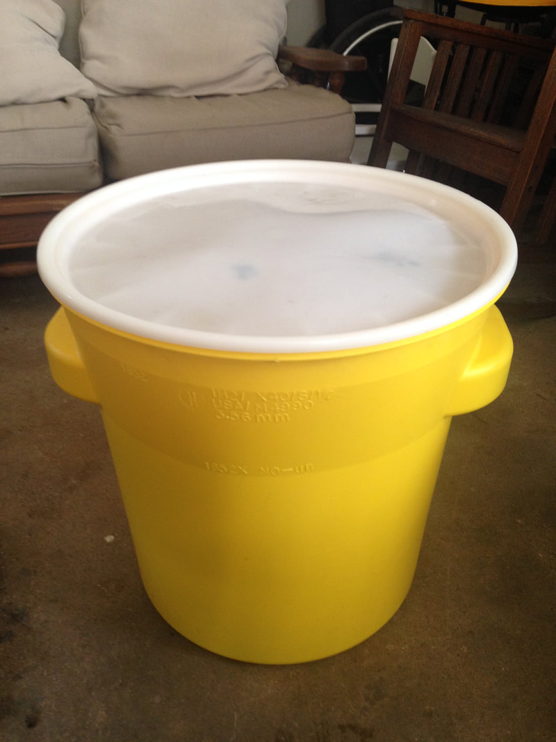 Our 35 gallon bucket we use