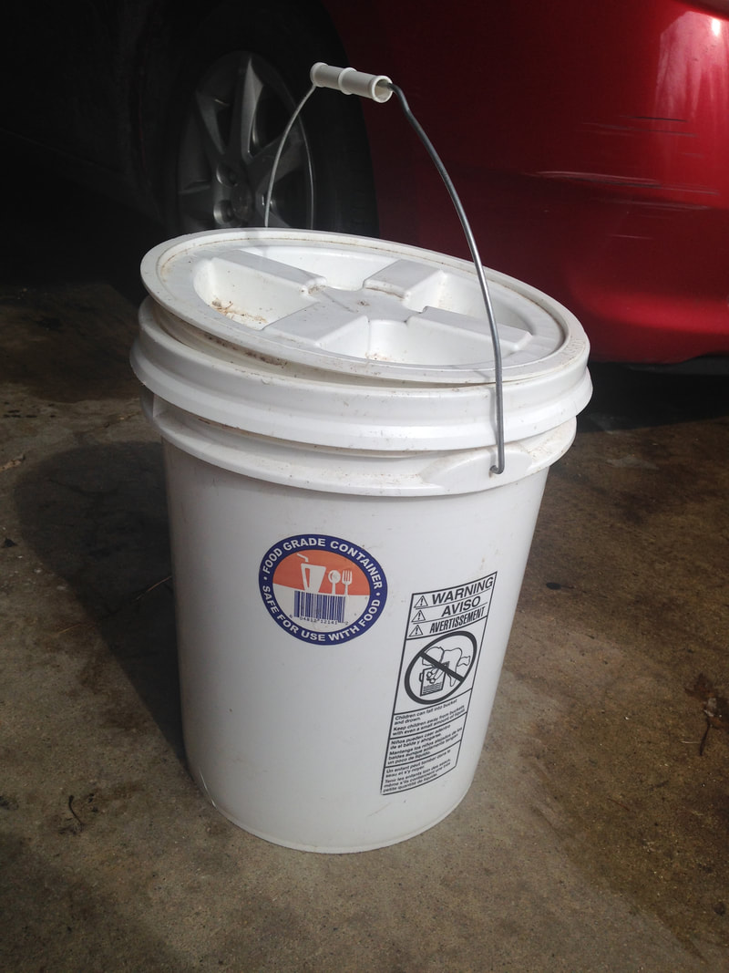 Our five gallon bucket we use