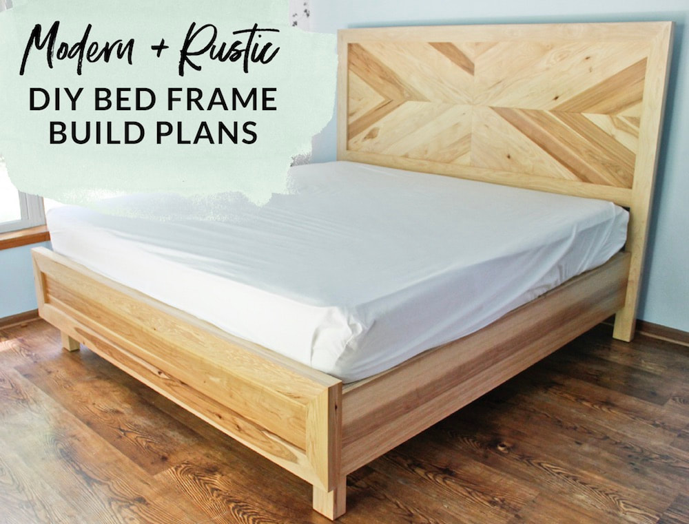 Diy Modern Rustic Bed Frame Build Plans, Diy King Farmhouse Bed Frame Plans